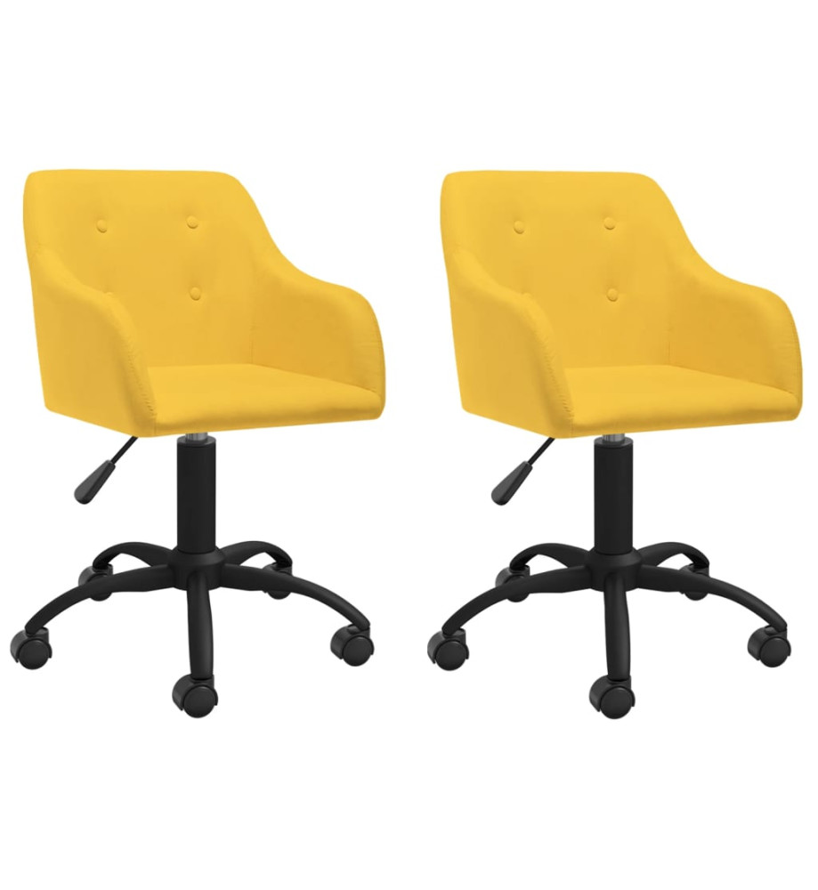 Chaises pivotantes à manger lot de 2 jaune tissu