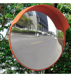Miroir de trafic convexe d'extérieur Plastique PC Orange 45 cm