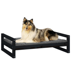 Lit pour chien Noir 95,5x65,5x28 cm Bois de pin solide