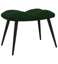 Chaise de relaxation avec repose-pied Vert foncé Velours