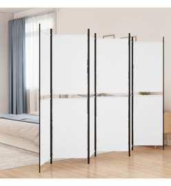 Cloison de séparation 6 panneaux Blanc 300x200 cm Tissu