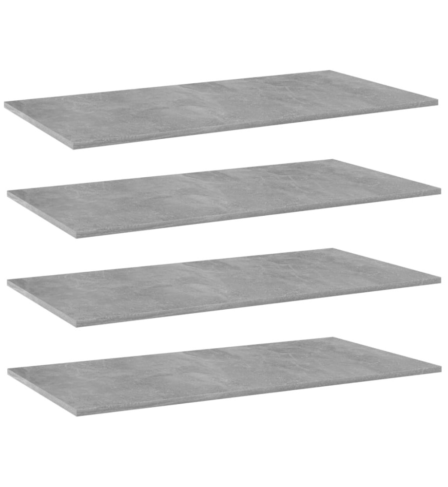 Panneaux de bibliothèque 4 pcs Gris béton 80x30x1,5cm Aggloméré