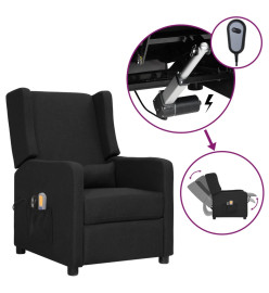 Fauteuil électrique de massage Noir Tissu