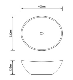 Lavabo ovale de luxe Blanc mat 40x33 cm Céramique