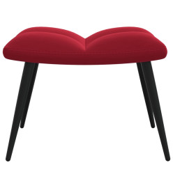 Chaise de relaxation avec repose-pied Rouge bordeaux Velours