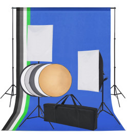 Kit de studio 5 toiles de fond colorées et 2 boîtes à lumière