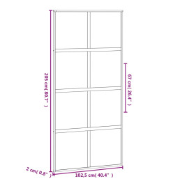 Porte coulissante noir 102,5x205 cm verre trempé aluminium