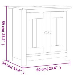 Meubles de salle de bain 2 pcs BERG blanc bois de pin massif