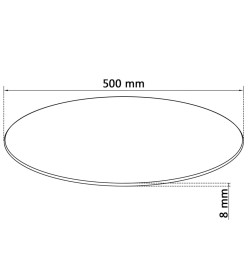 Dessus de table ronde en verre trempé 500 mm