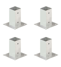 Ancres de poteau 4 pcs Métal galvanisé 71 mm