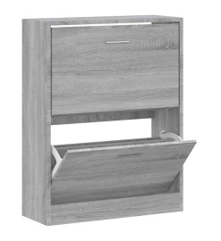 Armoire à chaussures Sonoma gris 63x24x81 cm Bois d'ingénierie