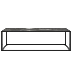Table basse Noir avec verre marbre noir 120x50x35 cm