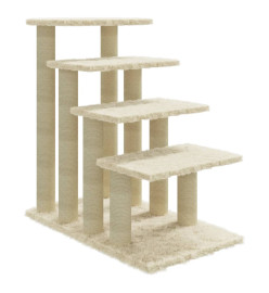 Arbre à chat avec griffoirs en sisal Crème 63 cm