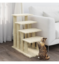 Arbre à chat avec griffoirs en sisal Crème 63 cm