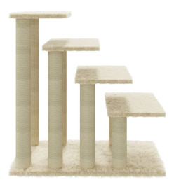 Arbre à chat avec griffoirs en sisal Crème 63 cm