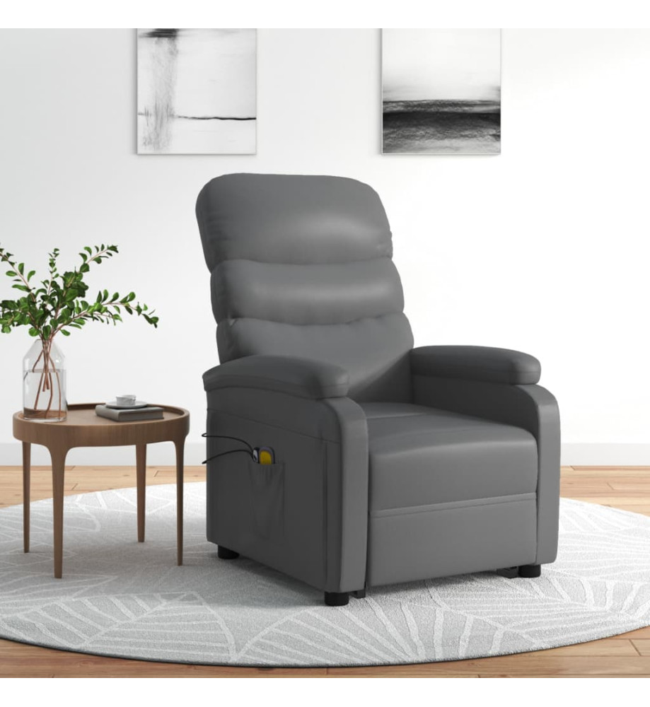 Fauteuil de massage Anthracite Similicuir