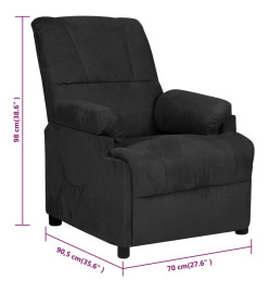 Fauteuil inclinable Noir Similicuir daim