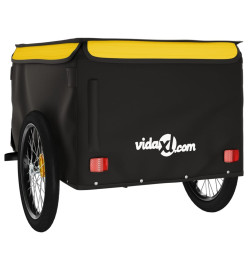 Remorque pour vélo noir et jaune 45 kg fer