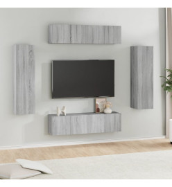 Ensemble de meubles TV 6 pcs Sonoma gris Bois d'ingénierie