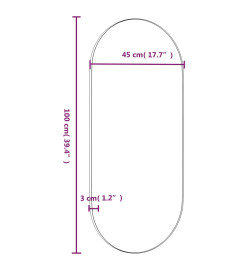 Miroir mural Doré 45x100 cm Ovale