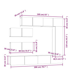 Ensemble de meubles TV 7 pcs Sonoma gris Bois d'ingénierie