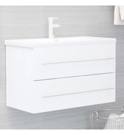 Armoire d'évier Blanc 80x38,5x48 cm Aggloméré