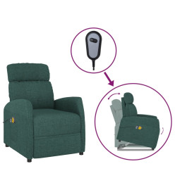 Fauteuil de massage Vert foncé Tissu