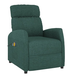 Fauteuil de massage Vert foncé Tissu