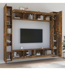 Ensemble de meubles TV 8 pcs Chêne fumé Bois d'ingénierie