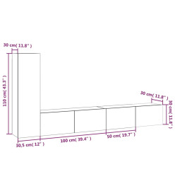 Ensemble de meubles TV 3 pcs Chêne marron Bois d'ingénierie