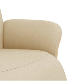 Fauteuil inclinable avec repose-pied crème tissu