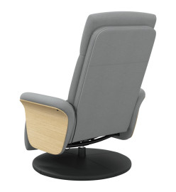 Fauteuil inclinable de massage et repose-pieds gris clair tissu