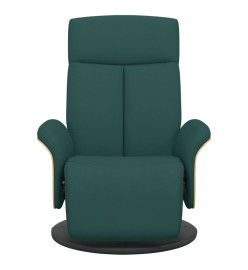 Fauteuil inclinable avec repose-pieds vert foncé tissu