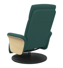 Fauteuil inclinable avec repose-pieds vert foncé tissu