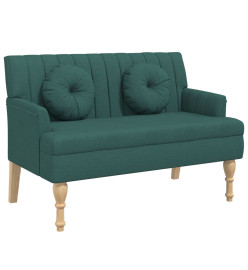 Banc avec coussins vert foncé 113x64,5x75,5 cm tissu