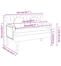 Banc avec coussins vert foncé 113x64,5x75,5 cm tissu