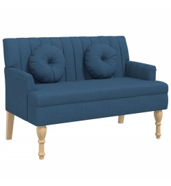 Banc avec coussins bleu 113x64,5x75,5 cm tissu