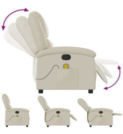 Fauteuil inclinable de massage Crème Similicuir