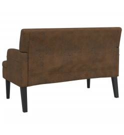 Banc avec dossier marron 112x65,5x75 cm similicuir daim