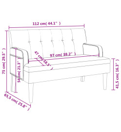 Banc avec dossier marron 112x65,5x75 cm similicuir daim