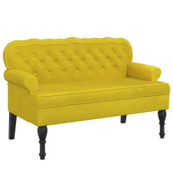 Banc avec dossier jaune 119,5x64,5x75 cm velours