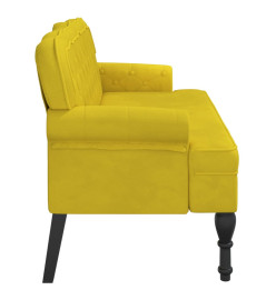 Banc avec dossier jaune 119,5x64,5x75 cm velours