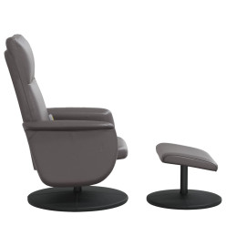 Fauteuil inclinable de massage avec repose-pied gris similicuir