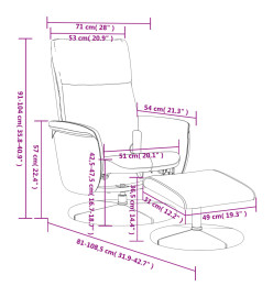 Fauteuil inclinable de massage avec repose-pied gris similicuir