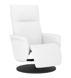 Fauteuil inclinable avec repose-pieds blanc similicuir