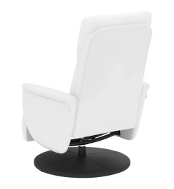 Fauteuil inclinable avec repose-pieds blanc similicuir