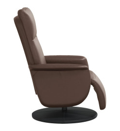 Fauteuil inclinable avec repose-pieds marron similicuir