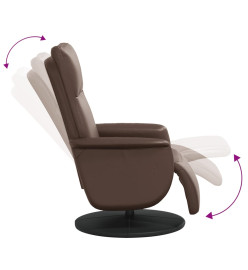 Fauteuil inclinable avec repose-pieds marron similicuir