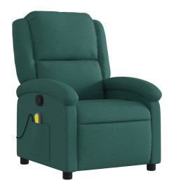 Fauteuil de massage inclinable Vert foncé Tissu