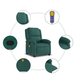 Fauteuil de massage inclinable Vert foncé Tissu